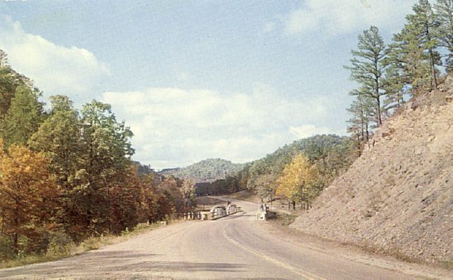 A scenic spot on Hwy. #270 between Hot Springs and Ft. Smith, near Mt. Ida, Ark.